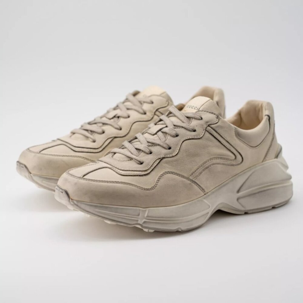 Gucci Rhyton Distressed Sneaker Ivory Leather